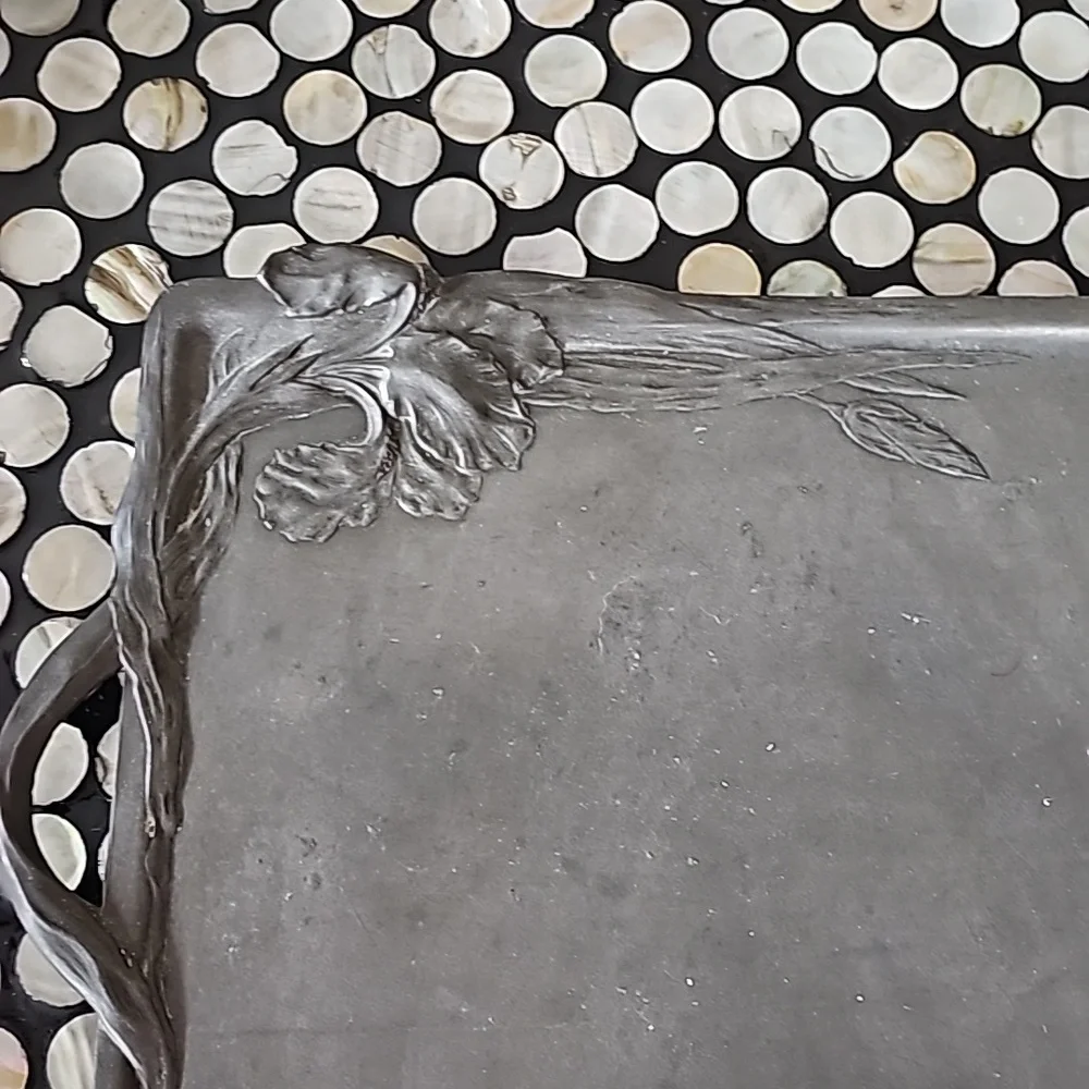Antique Art Nouveau KAYSERZINN Pewter Tray - Picture 5 of 8